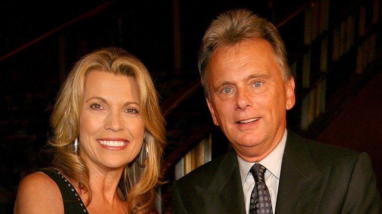 Pat Sajak and Vanna White on set