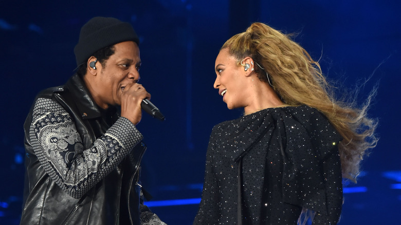 Jay-Z and Beyoncé performing