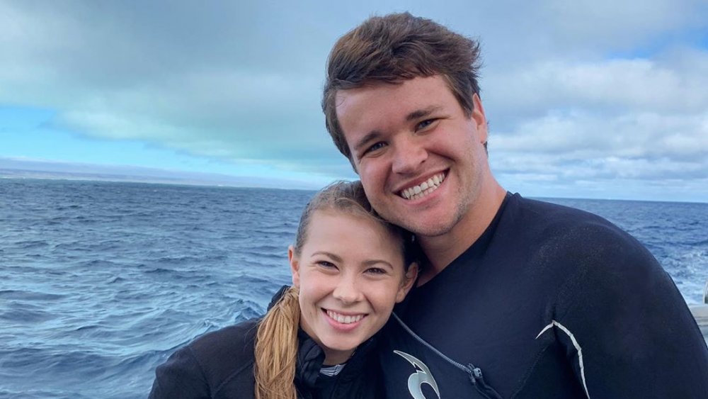 Bindi Irwin and Chandler Powell on the water