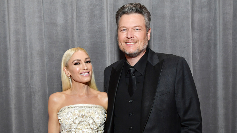 Blake Shelton And Gwen Stefani smiling