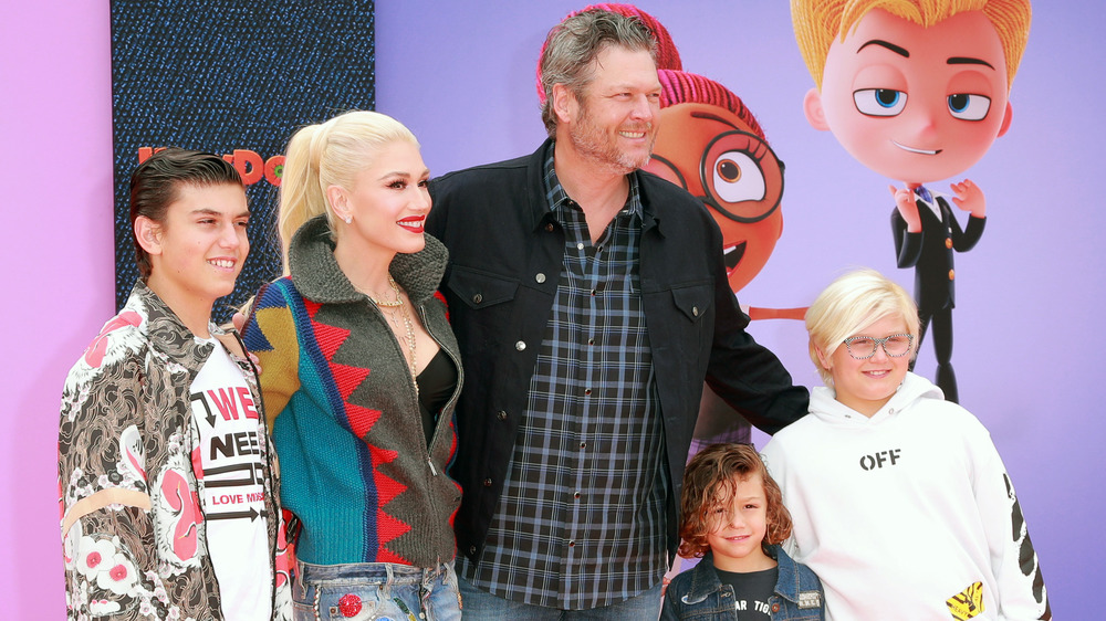 Blake Shelton and Gwen Stefani with her kids