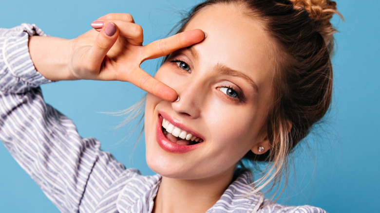 woman with blue eyes