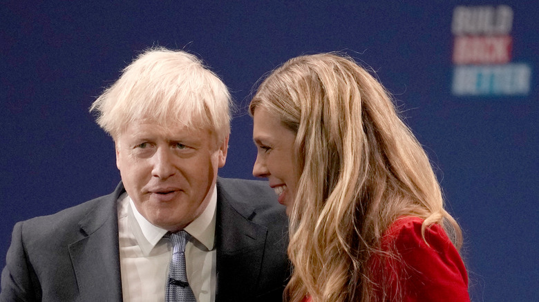 Boris and Carrie Johnson smiling 