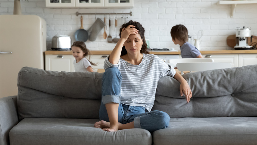 Woman having a headache