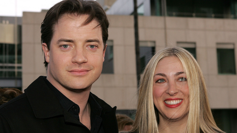 Brendan Fraser and Afton Smith smiling