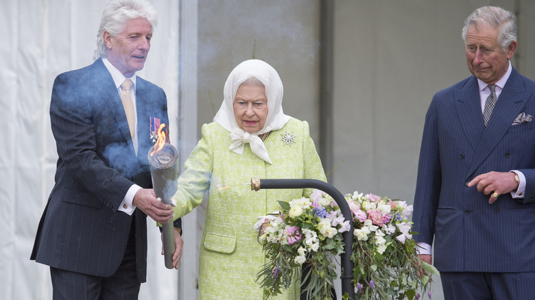 Bruno Peek, Queen Elizabeth and Prince Charles beacon