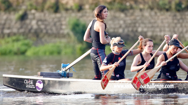 Kate Middleton training on a dragon boat