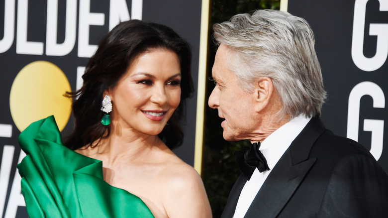 Catherine Zeta-Jones and Michael Douglas speaking