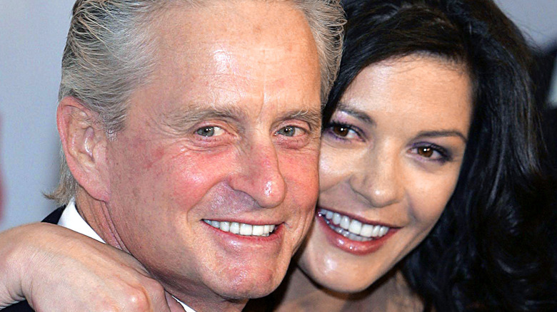 Catherine Zeta-Jones and Michael Douglas smiling