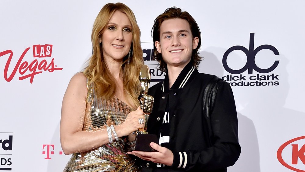 Celine Dion with son