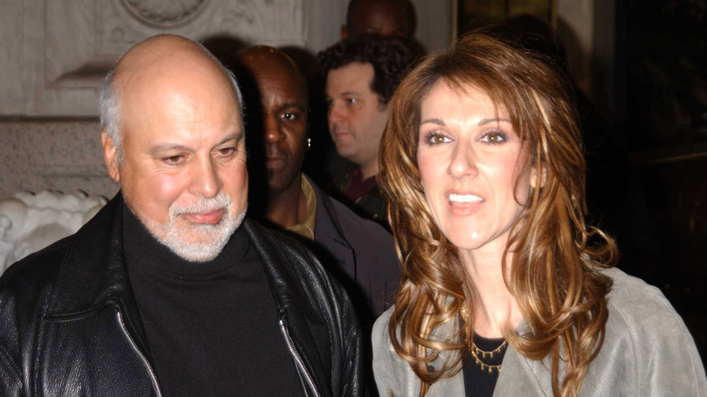 Celine Dion and Rene Angelil smiling 