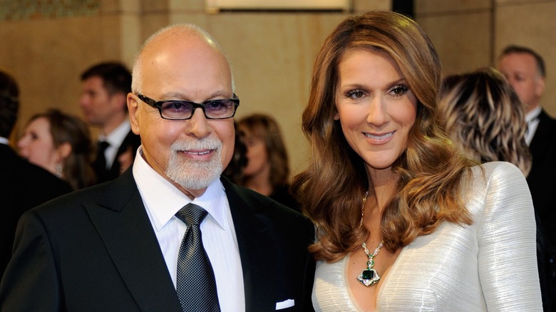 Celine Dion and Rene Angelil smiling 