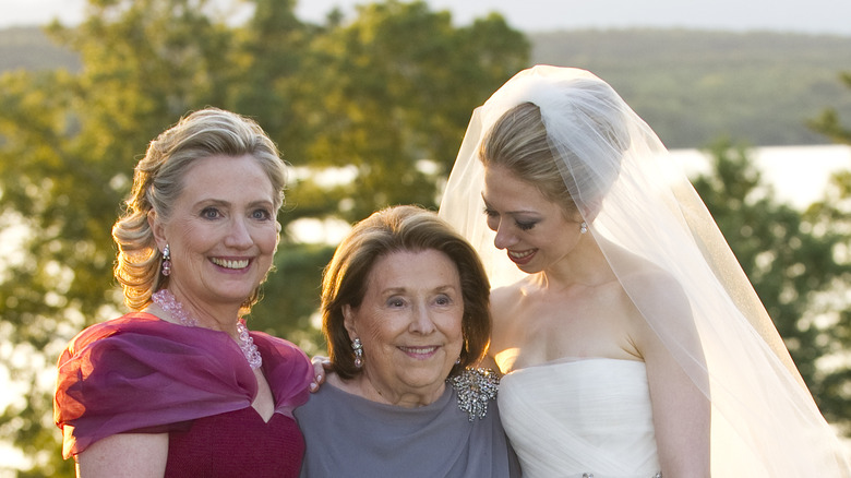 Chelsea Clinton with mother, grandmother