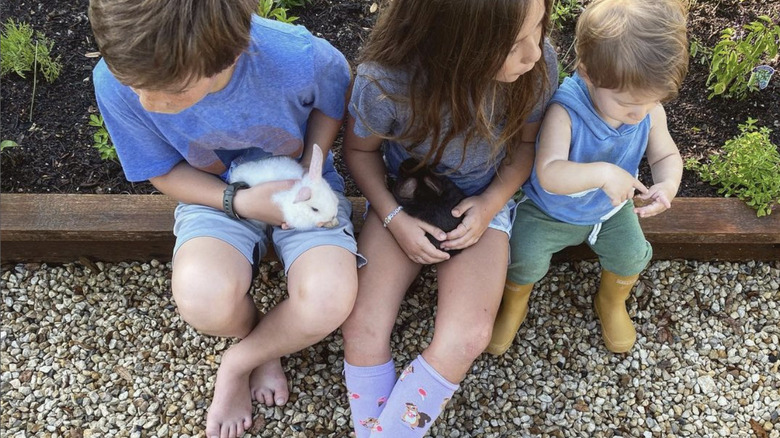 Gaines kids in the garden 