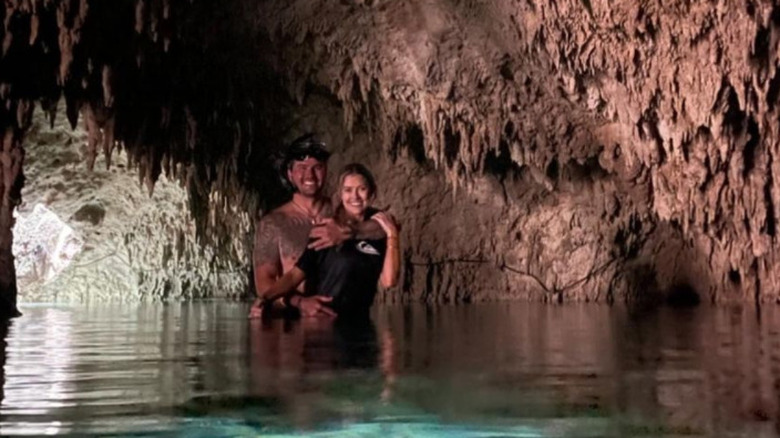 Joshua Hall, Christina Haack inside cave