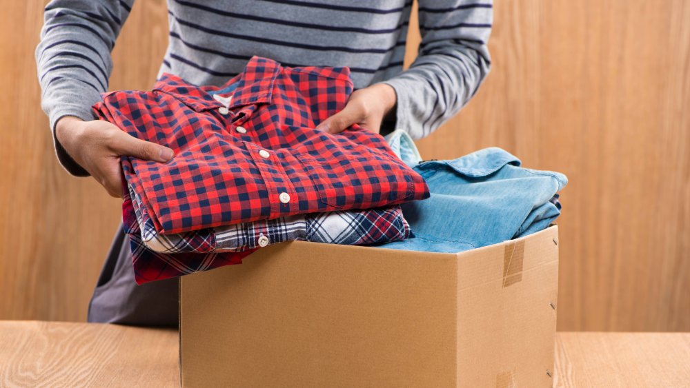 Packing clothing for resale