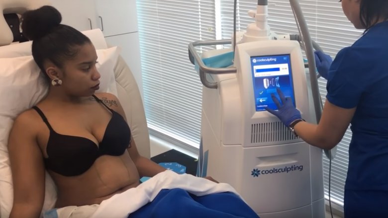 A woman getting ready to get CoolSculpting