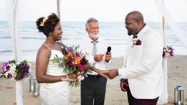 A couple getting married