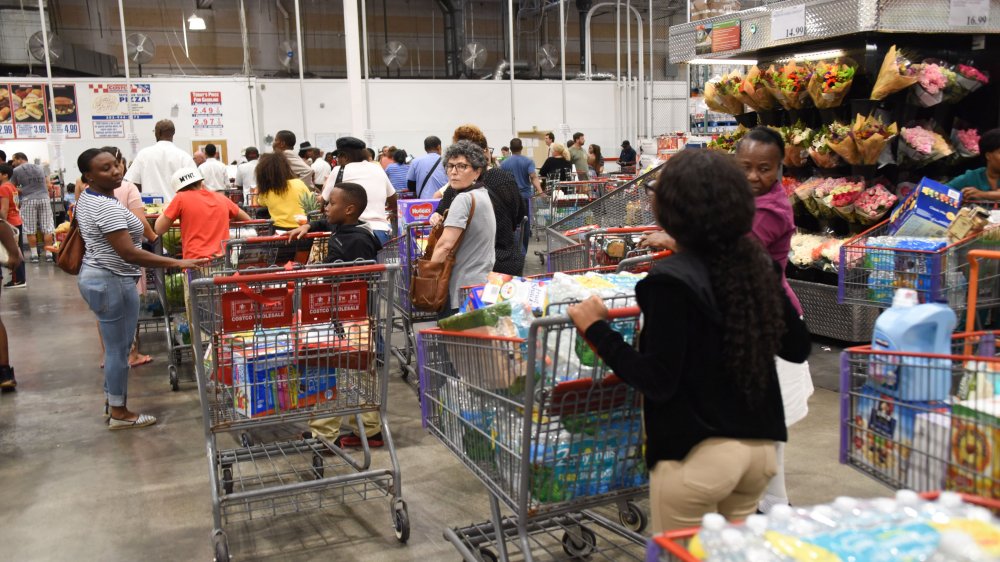 Shoppers at a checkout