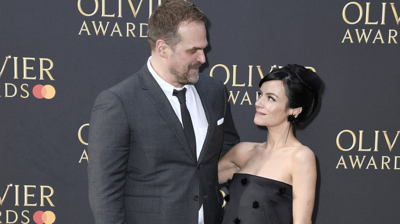 Lily Allen David Harbour smiling