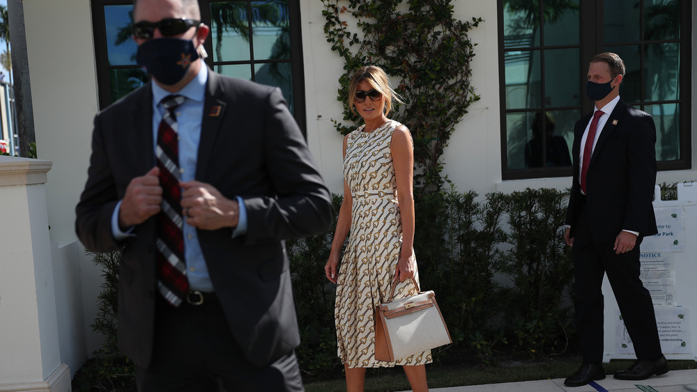 Melania Trump and members of the Secret Service