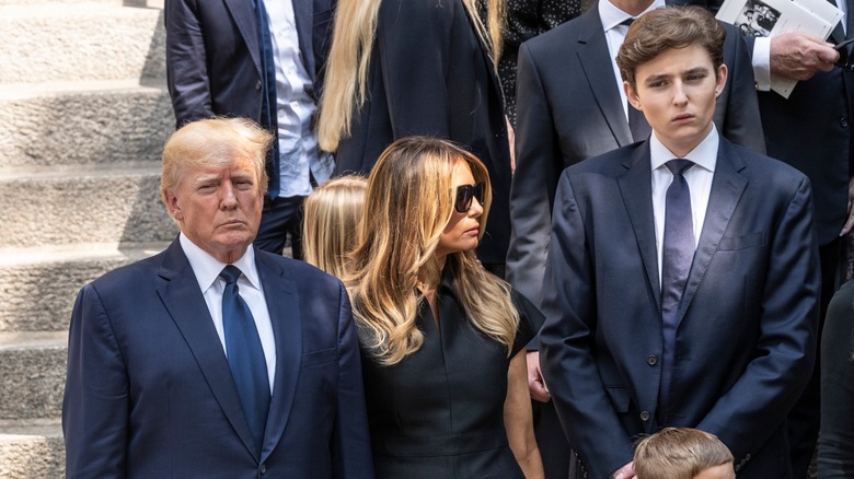 Barron Trump attends funeral with parents