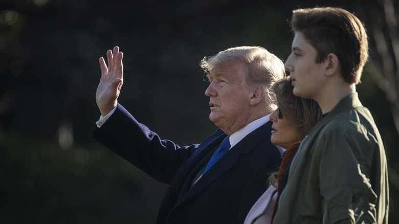 Donald Trump, Melania Trump, and Barron Trump