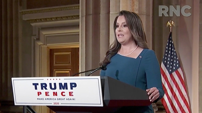 Elise Stefanik speaking at the RNC