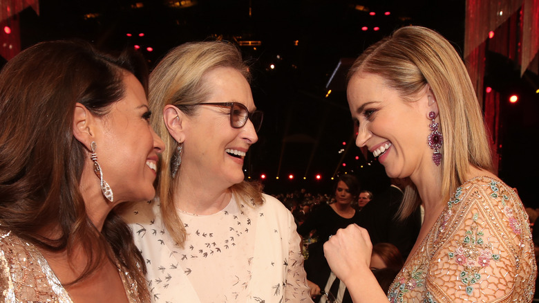 Actors Elizabeth Rodriguez, Meryl Streep and Emily Blunt during The 23rd Annual Screen Actors Guild Awards at The Shrine Auditorium on January 29, 2017