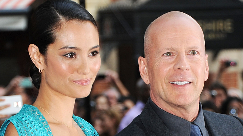 Emma Heming Willis and Bruce Willis at premiere