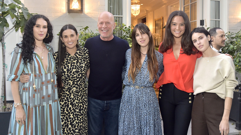 Bruce Willis with his family