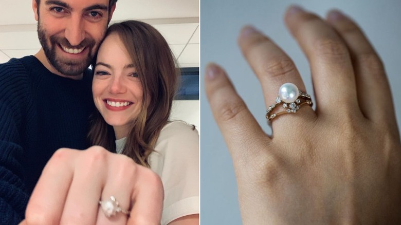 Emma Stone and Dave McCary, Catbird pearl ring