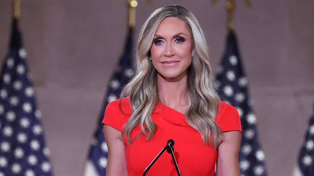 Lara Trump speaking at a Trump event