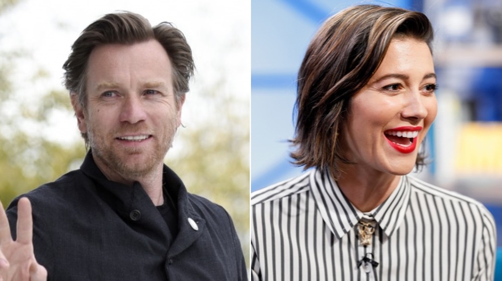 Ewan McGregor and Mary Elizabeth Winstead smiling, split image