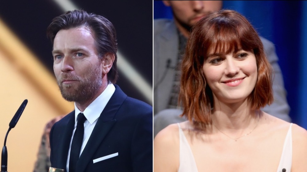 Ewan McGregor and Mary Elizabeth Winstead inside, split image