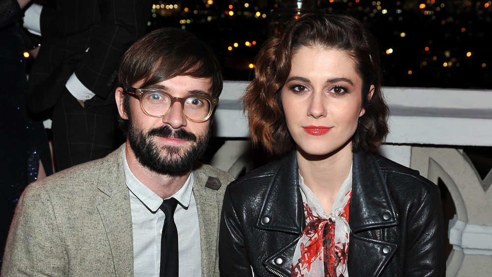 Riley Stearns and Mary Elizabeth Winstead at a party