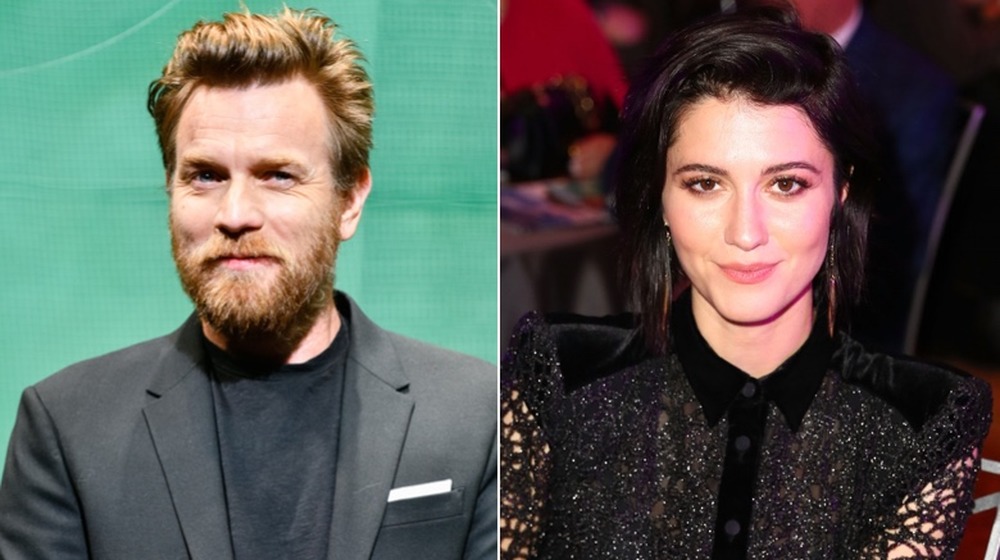 Ewan McGregor and Mary Elizabeth Winstead smirking, split image