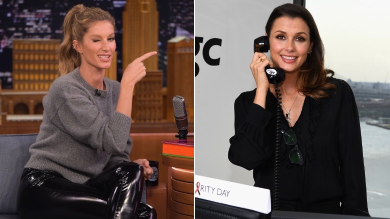 Gisele Bündchen and Bridget Moynahan side-by-side