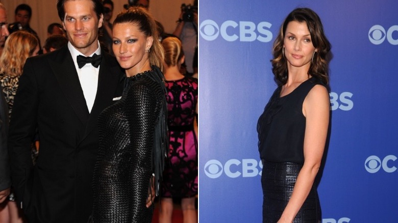 side-by-side by Tom Brady with Gisele Bundchen and Bridget Moynahan