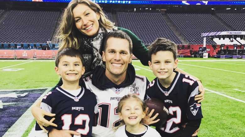 Tom Brady, Gisele Bundchen, John "Jack" Moynahan, Benjamin Brady, and Vivian Brady