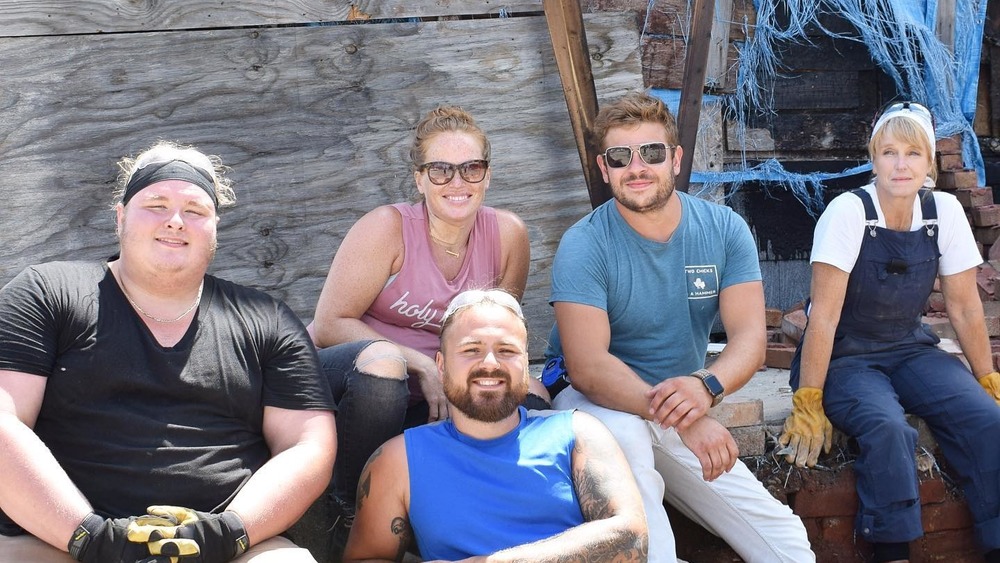 The Good Bones cast outside in the sun