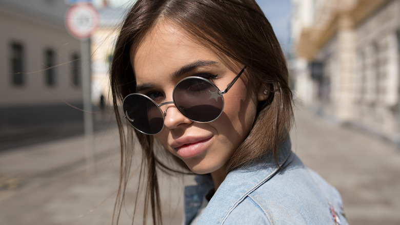 Woman wearing sunglasses