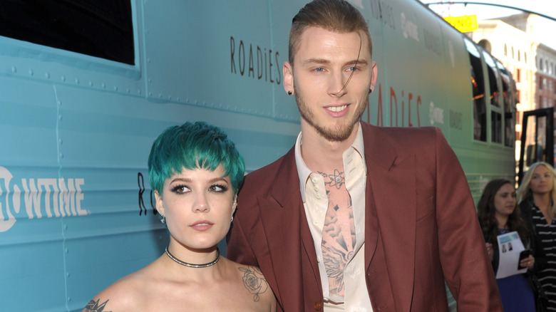 Halsey and Machine Gun Kelly at the Roadies premier