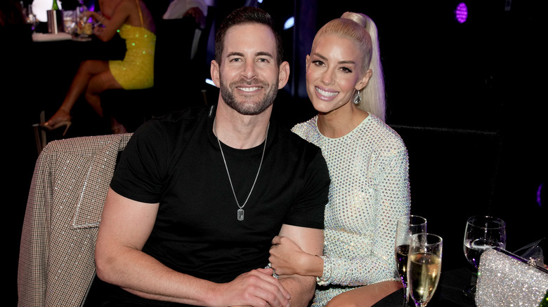 Tarek El Moussa and Heather Rae Young at dinner