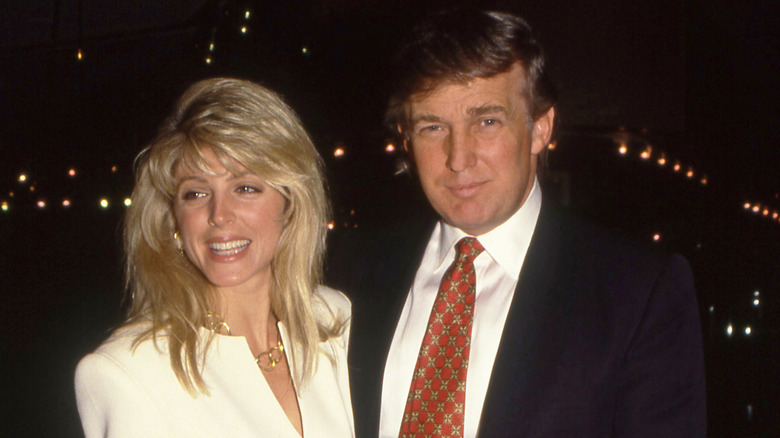 Donald Trump and Marla Maples pose