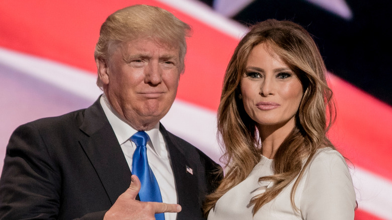 Melania and Donald Trump pose