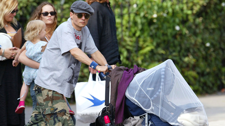 Johnny Depp and Vanessa Paradis at park