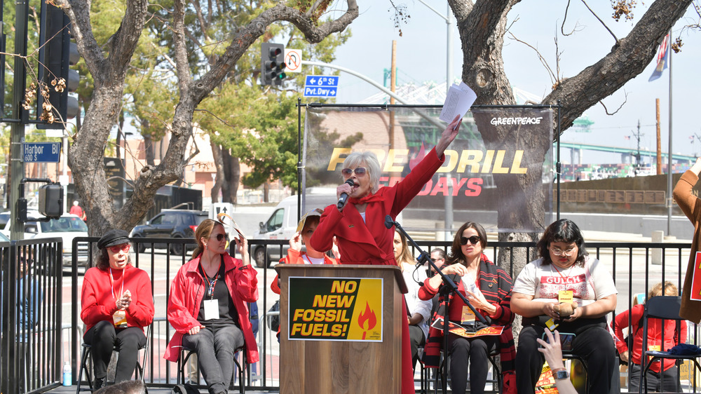 Jane Fonda speaking out about climate change