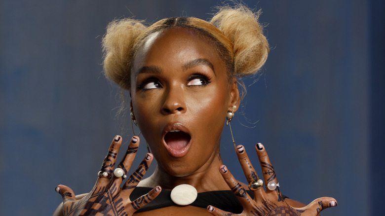 Janelle Monáe posing with a shocked face