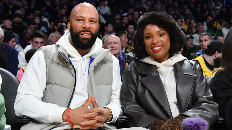 Jennifer Hudson and Common smiling